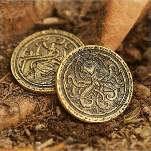 【推荐】克苏鲁神话周边旧印金属币桌游配件diy硬币筹码三枚装三