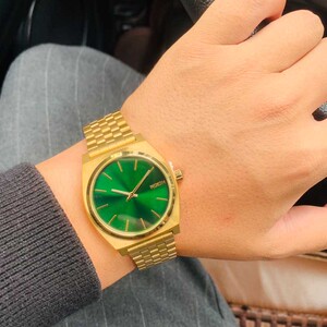 尼克松手表男绿水鬼nixon金绿色清新小众钢带男女石英表a0451919
