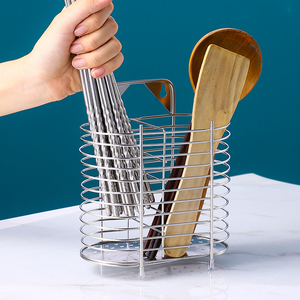 壁挂台式304不锈钢筷子筒筷篓筷笼收纳盒厨房多功能沥水置物架托