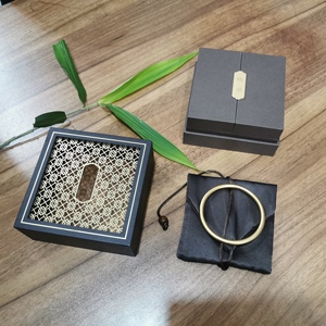 古法金传承手镯盒梦金园首饰包装盒大红喜庆抽屉式推拉首饰盒