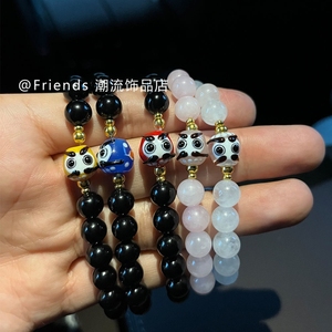 达摩手链日本琉璃珠手链转运女去霉运天珠手绳手串幸运珠情侣闺蜜