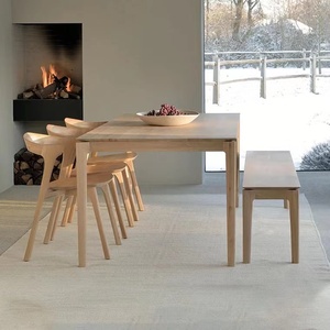 北欧实木餐桌椅组合白蜡木长方形书桌电脑桌原木小户型饭桌工作台