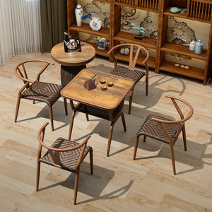 阳台茶桌椅小户型茶几功夫茶茶台休闲户外庭院喝茶茶桌藤椅组合