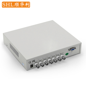 SHL/顺华利 BNC视频接口4画面分割器带标清VGA接口 监控视频分割器分屏器四进一出 SHL-BF4L2