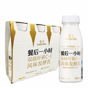 卡士酸奶餐后一小时风味酸牛奶原味益生菌发酵乳250g*6瓶装整箱
