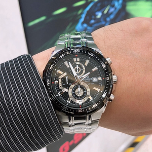 卡西欧手表钢带海洋之心赛车机械计时夜光防水大表盘efr539男表