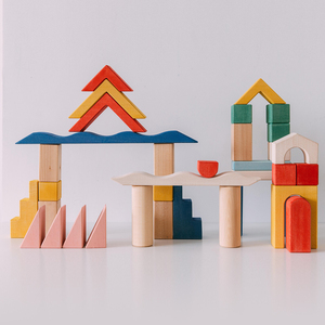 avdar 小建筑师大房子 进口椴木蜡油 实木大颗粒积木拼装益智玩具