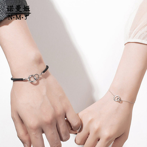 网红情侣手链手绳一对ins轻奢小众设计精致高级感纯银送女友表白