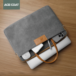 ACECOAT电脑包适用苹果笔记本macbook Pro13手提包华为14英寸联想Air15.6公文包平板袋皮质商务男士女款16