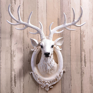 欧式鹿头壁挂装饰客厅电视墙立体浮雕创意北欧楼梯卧室床头挂件