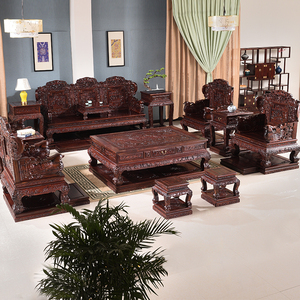 新款别墅楼中楼红木沙发组合大款豪华款鸳鸯宝座中式客厅实木家具