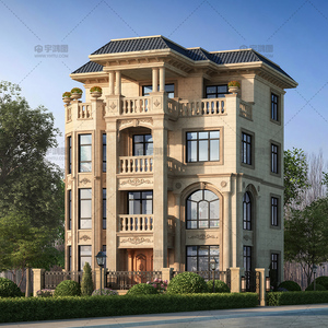 4018四层欧式建筑新农村别墅设计图纸小户带露台自建房住宅施工图