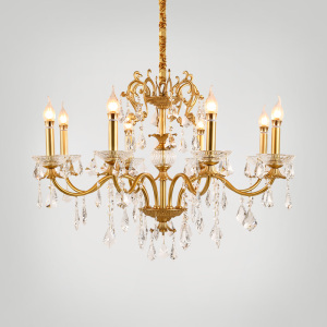 法式全铜洛可可水晶吊灯客厅餐厅卧室欧式别墅楼中楼浪漫蜡烛灯具