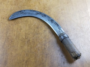 日本进口原装二手镰刀柴刀手打户外刀 镰刀 割草刀割麦刀露营工具