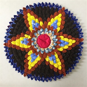 泰国手工拼布圆形垫子莲花蒲团垫汽车坐垫民族风沙发垫透气藤椅