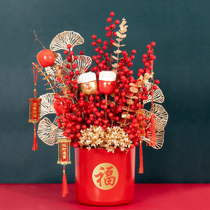 福桶新房客厅摆件乔迁新居春节高档礼品搬家家居玄关新年装饰花瓶