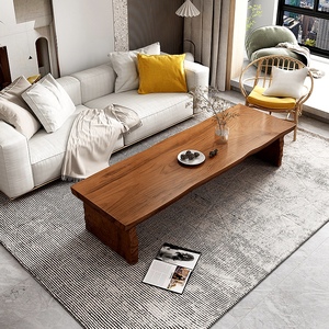 全实木北欧沙发茶几原木大板茶桌家用客厅简约现代日式榻榻米茶台