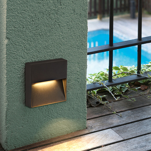 明装地脚灯台阶侧壁灯别墅户外防水景观庭院灯墙角灯楼梯踏步灯