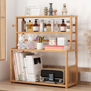 简易书桌上书架儿童置物架学生家用办公室小型书柜杂物收纳整理架
