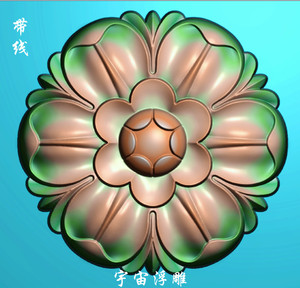 精雕图jdp欧式木门圆形花圆盘门花贴花洋花浮雕图灰度图石雕图