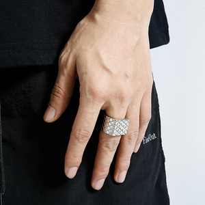 ACC 时尚潮牌高级感指环欧美网红压印戒指小众设计感百搭钛钢饰品