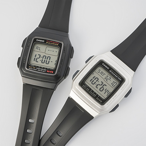 日本casio卡西欧经典复古时尚防水学生方块数显电子表f-201wam-7a