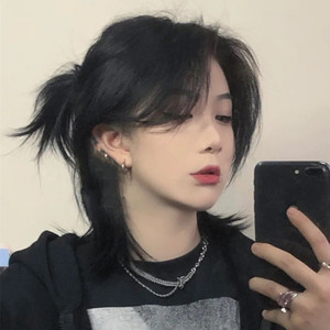鲻鱼头狼尾假发女网红同款个性短发韩版超a酷帅气男生自然全头套