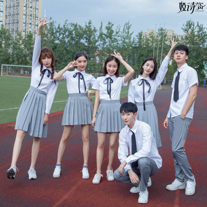 韩版学院风夏季学生校服班服套装初高中毕业校园风学生装女生裙子
