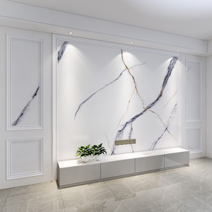 现代北欧电视背景墙壁纸简约仿大理石纹墙纸壁画爵士白无缝墙布