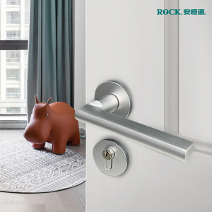 rock安恒通60054太空铝合金把手室内门锁木门锁静音门锁卧室门锁