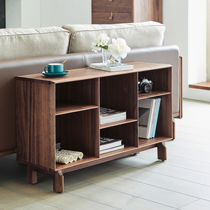 意式沙发背几柜实木储物现代简约边几柜长方形客厅置物架侧边角柜