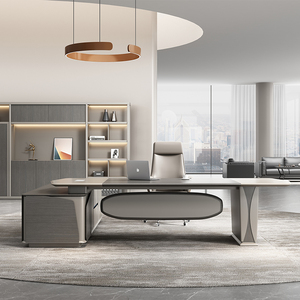 轻奢老板桌办公桌简约现代大班台总经理办公室桌椅组合高档老板桌