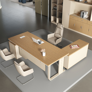 老板桌办公家具简约现代板式钢架脚大班台主管经理桌办公桌椅组合