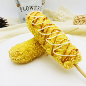 开心就好6492淘宝香辣鸡肉热狗棒10串 油炸香肠脆皮鸡柳棒 裹粉热狗