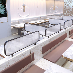 轻奢不锈钢屏风烤肉店火锅店餐厅长虹玻璃隔断网红奶茶店卡座隔断