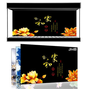 美宠展猷定制鱼缸背景贴纸高清装饰画家和万事兴贴膜壁纸jh-65