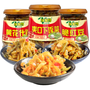味聚特爽口下饭菜麻辣脆豇豆黄花什锦四川眉山泡菜榨菜开胃菜瓶装