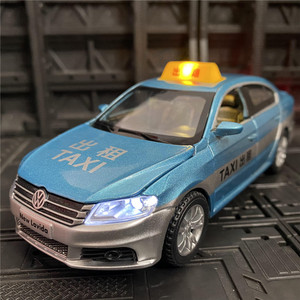 仿真1:32大众朗逸四开门声光回力合金出租车模型儿童小汽车玩具