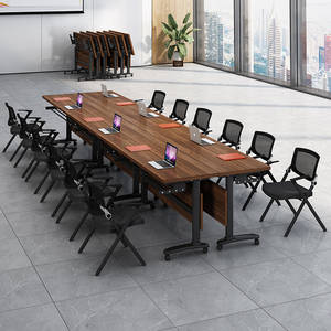 折叠会议桌长条桌培训桌折叠桌多功能拼接可移动会议室桌子可折叠