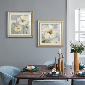 现代美式风格餐厅装饰画油画饭厅背景墙挂画客厅沙发美克美家壁画