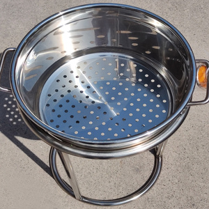 川渝地区专用凉虾漏盆漏勺槐花粉娃娃鱼筛子商用不锈钢漏盆加厚