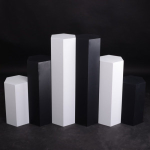 商业定制木质烤漆六边形展台实物小家电模型展示柜服装橱窗展示台