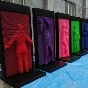 浙江三维针雕3D百变针画人体形墙创意室内大型互动人体打印墙整蛊