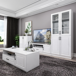 客厅电视柜两边摆设