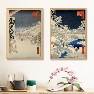 浮世绘日式小众艺术装饰画日本料理寿司店背景墙壁画居酒屋挂画