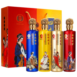 白酒 礼盒装整箱浓香型4瓶四大美人原浆酒52度纯粮食酒礼品酒送礼