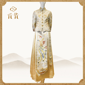 南京云锦研究所x元先 汉服嫁衣红妆四时令银宝地手工织造中式结婚