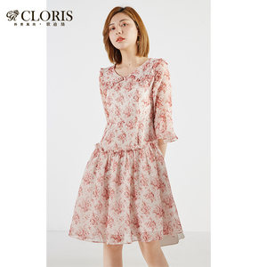 cloris/歌迪丝203l011商场同款五分袖秋款连衣裙2020秋装新款裙子
