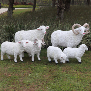 羊摆件草原假羊模型仿真山羊农家乐餐厅迎宾招财装饰品大绵羊雕塑
