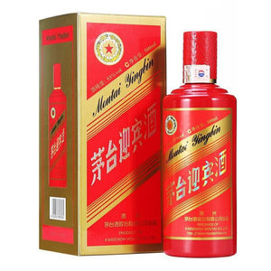 茅台迎宾酒 中国红 53度 500ml 酱香型白酒 单瓶装